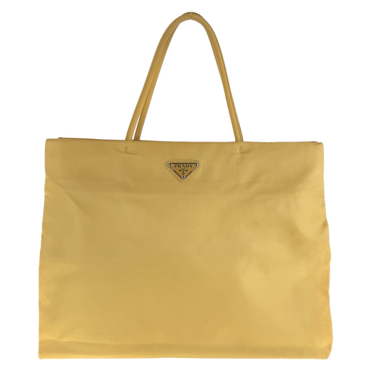 15565
PRADA プラダ テスート 三角ロゴプレート イエロー シルバー金具 ナイロン トートバッグ ショルダーバッグ  レディース ABP26