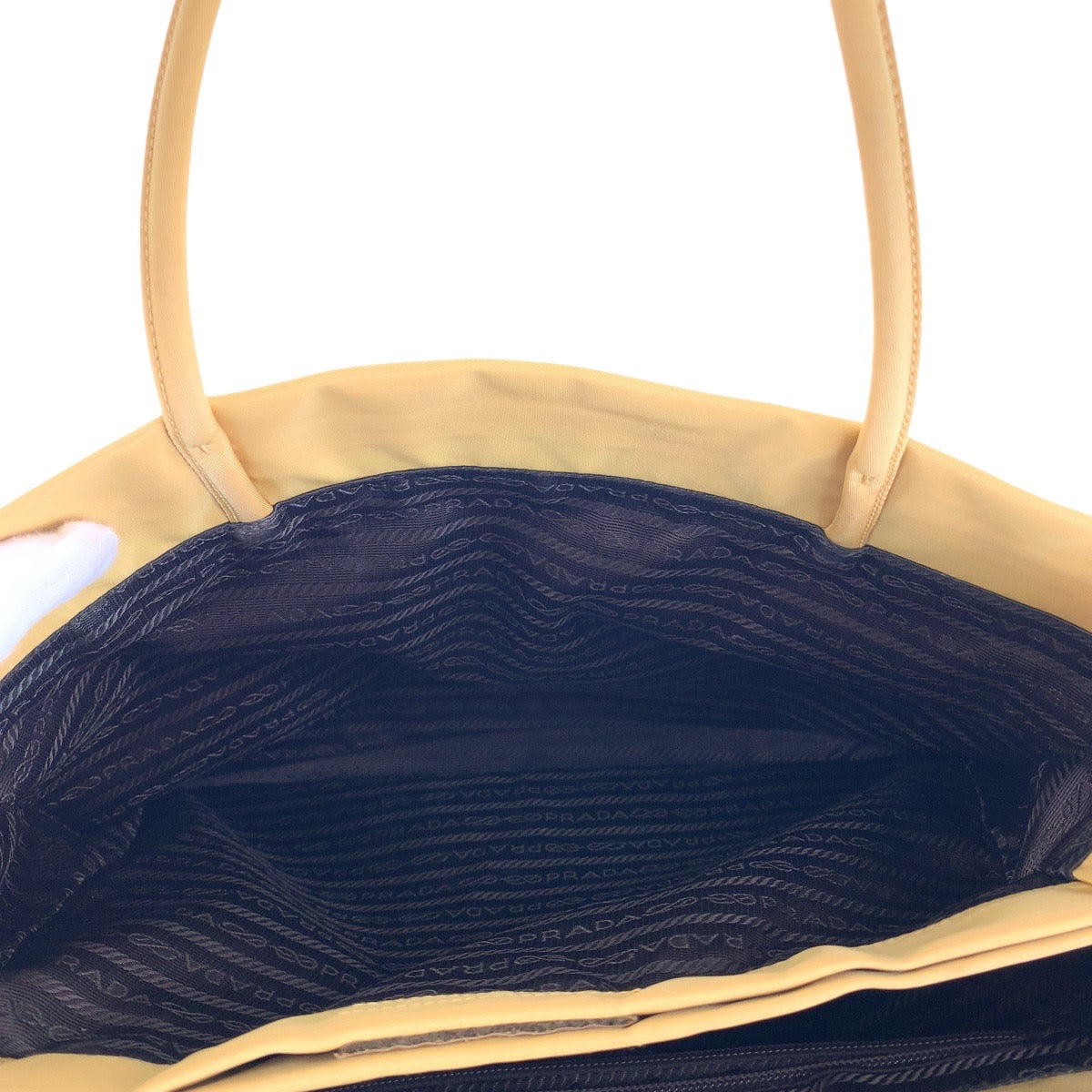 15565
PRADA プラダ テスート 三角ロゴプレート イエロー シルバー金具 ナイロン トートバッグ ショルダーバッグ  レディース ABP26