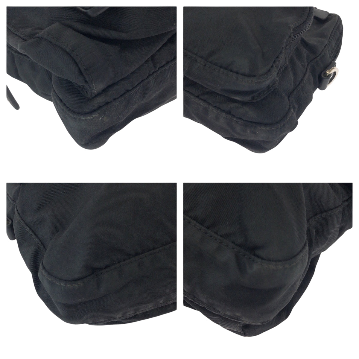 15567
PRADA プラダ テスート 三角ロゴプレート ブラック 黒 シルバー金具 ナイロン BM0008 ウエストバッグ バムバッグ  レディース