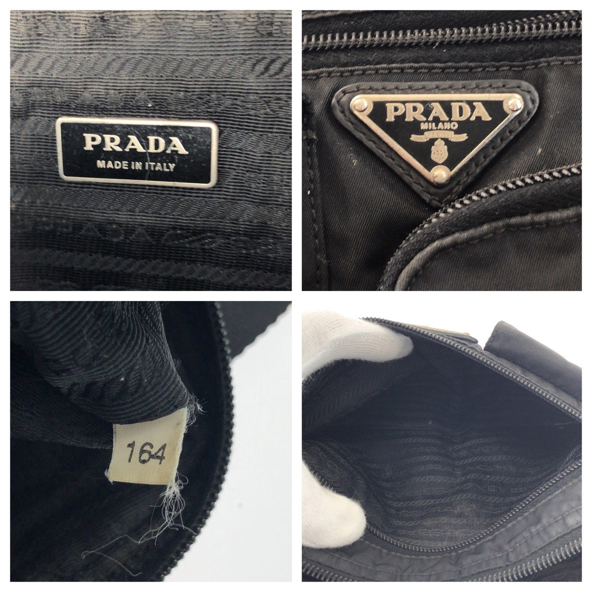15567
PRADA プラダ テスート 三角ロゴプレート ブラック 黒 シルバー金具 ナイロン BM0008 ウエストバッグ バムバッグ  レディース