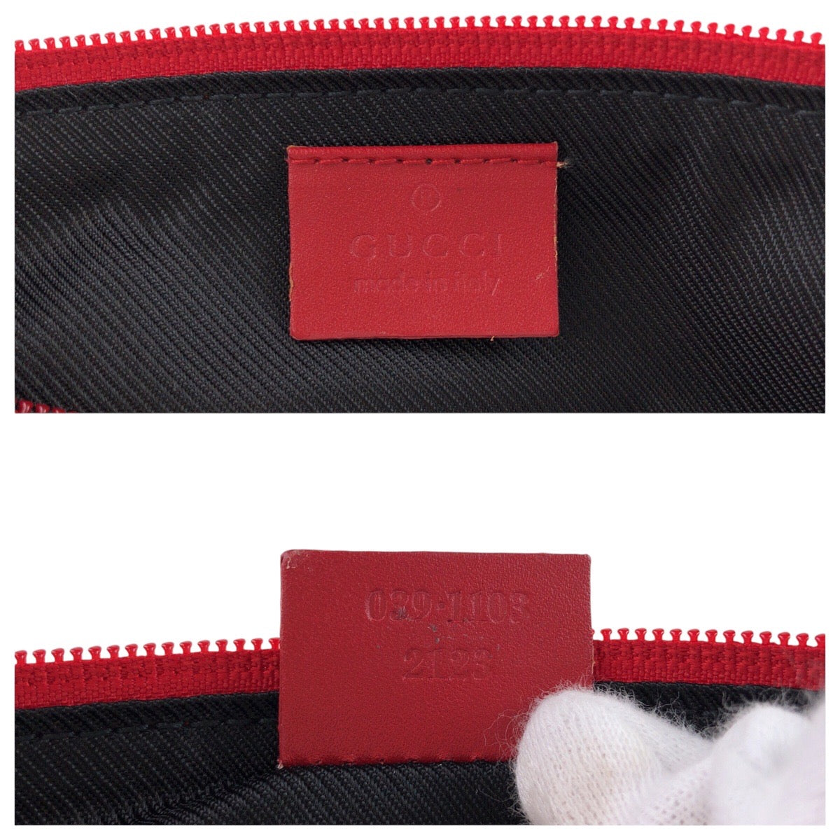 15568
GUCCI グッチ レッド ゴールド金具 GGキャンバス / レザー 039 1103 ハンドバッグ アクセサリーポーチ  レディース
