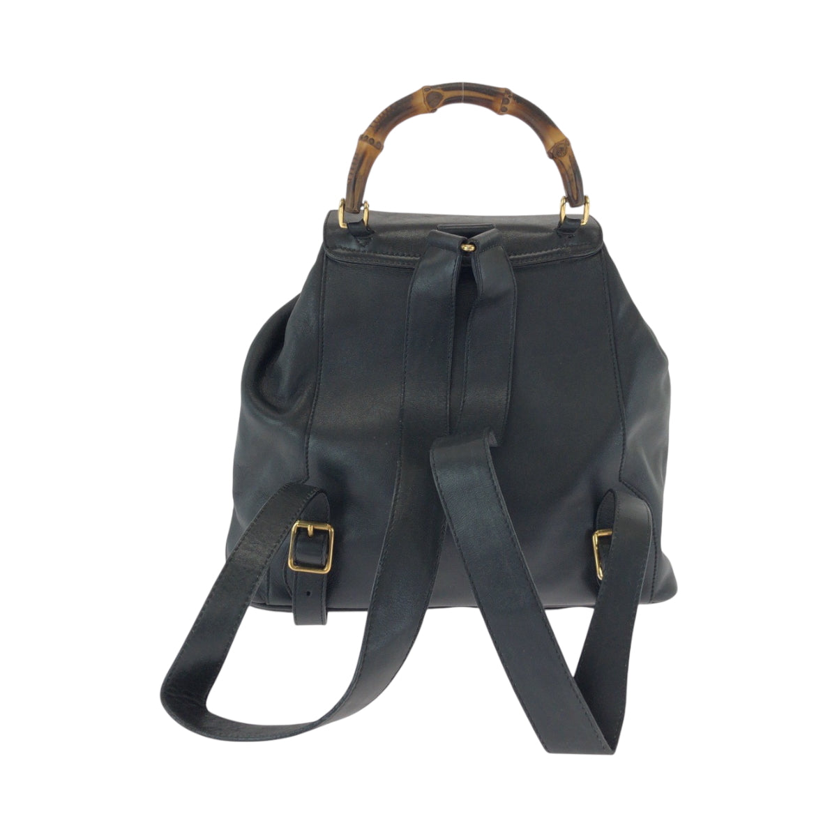 15571
GUCCI グッチ ヴィンテージ バンブー オールドグッチ ブラック 黒 ブラウン レザー 003 2058 0016 リュックサック バックパック  レディース ABP39