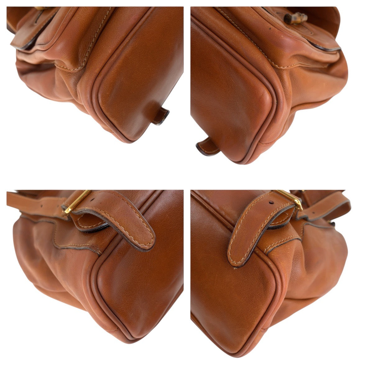 15572
GUCCI グッチ バンブー ライトブラウン キャメル ゴールド金具 レザー 003 1998 0016 リュック・デイパック バックパック  レディース