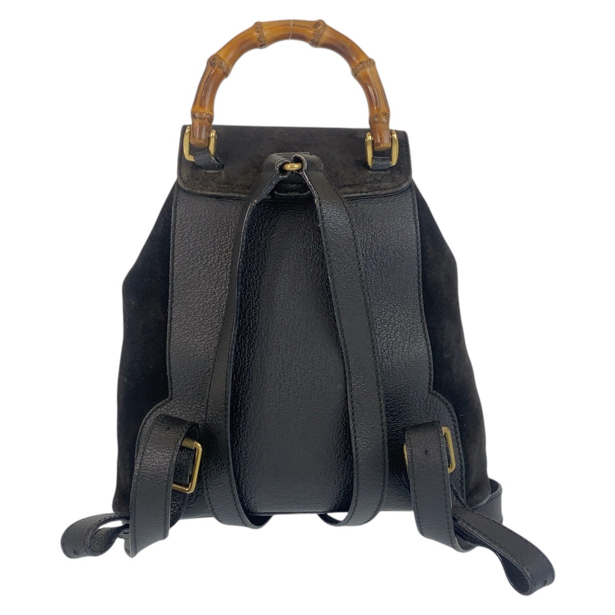 15575
GUCCI グッチ バンブー ブラック 黒 ゴールド金具 スウェード / レザー 003 1705 0030 リュック バッグパック  レディース AB17