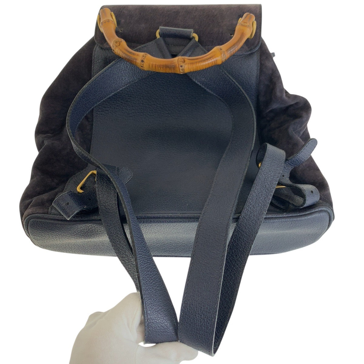 15576
GUCCI グッチ バンブー ネイビー ゴールド金具 スウェード / レザー 003 2058 0016 リュック・デイパック バックパック  レディース
