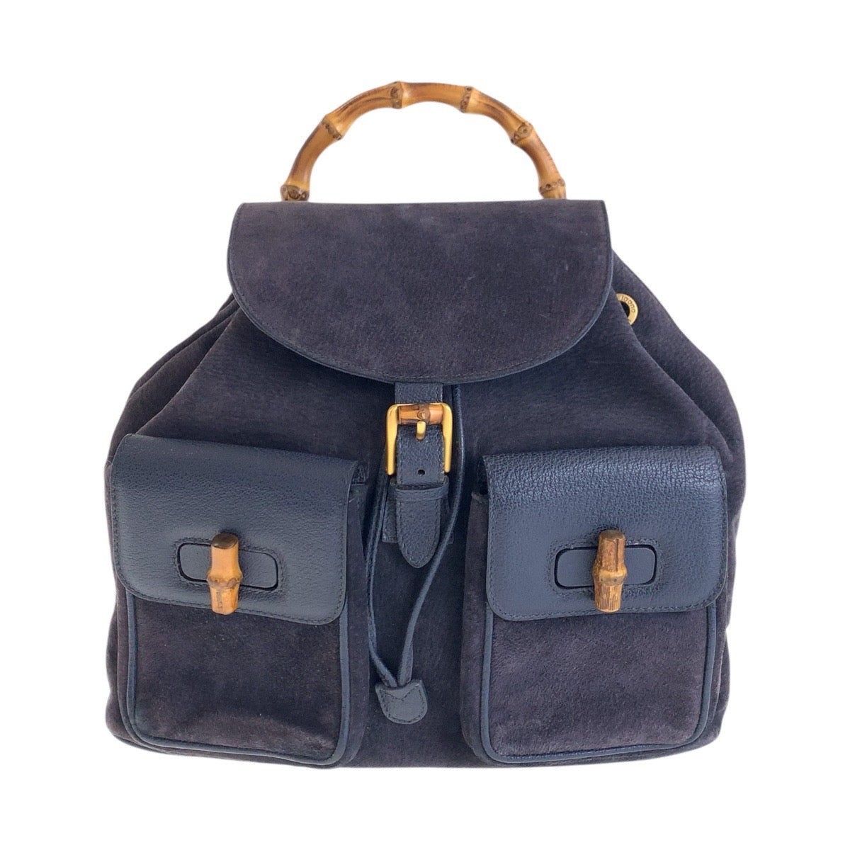 15576
GUCCI グッチ バンブー ネイビー ゴールド金具 スウェード / レザー 003 2058 0016 リュック・デイパック バックパック  レディース