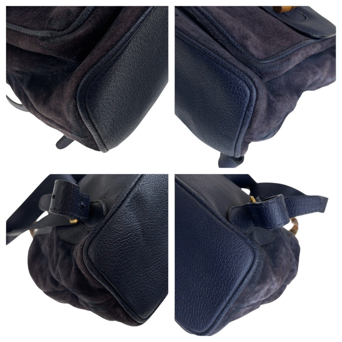 15576
GUCCI グッチ バンブー ネイビー ゴールド金具 スウェード / レザー 003 2058 0016 リュック・デイパック バックパック  レディース