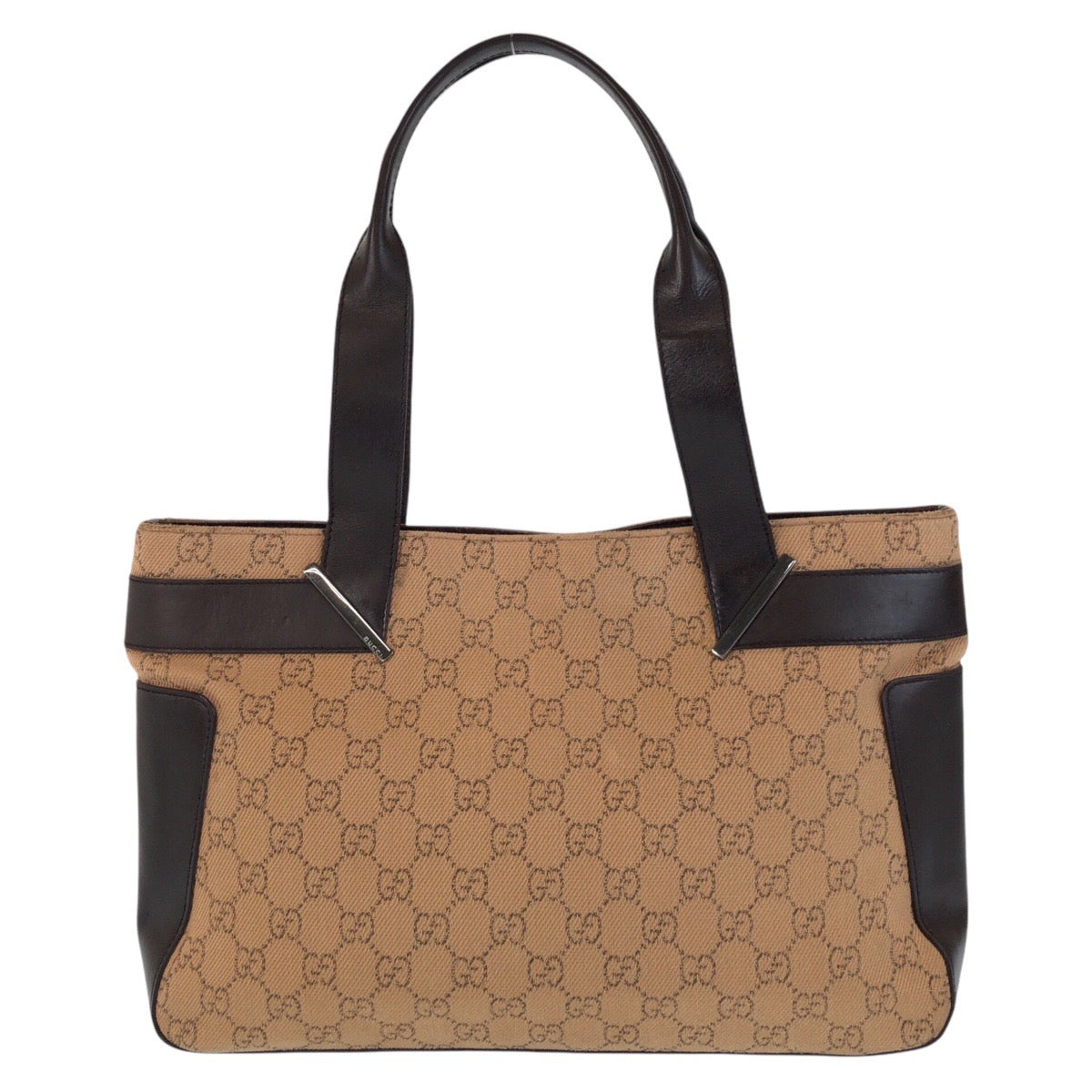 15578
GUCCI グッチ ベージュ ブラウン GGキャンバス / レザー 73983 トートバッグ ショルダーバッグ  レディース