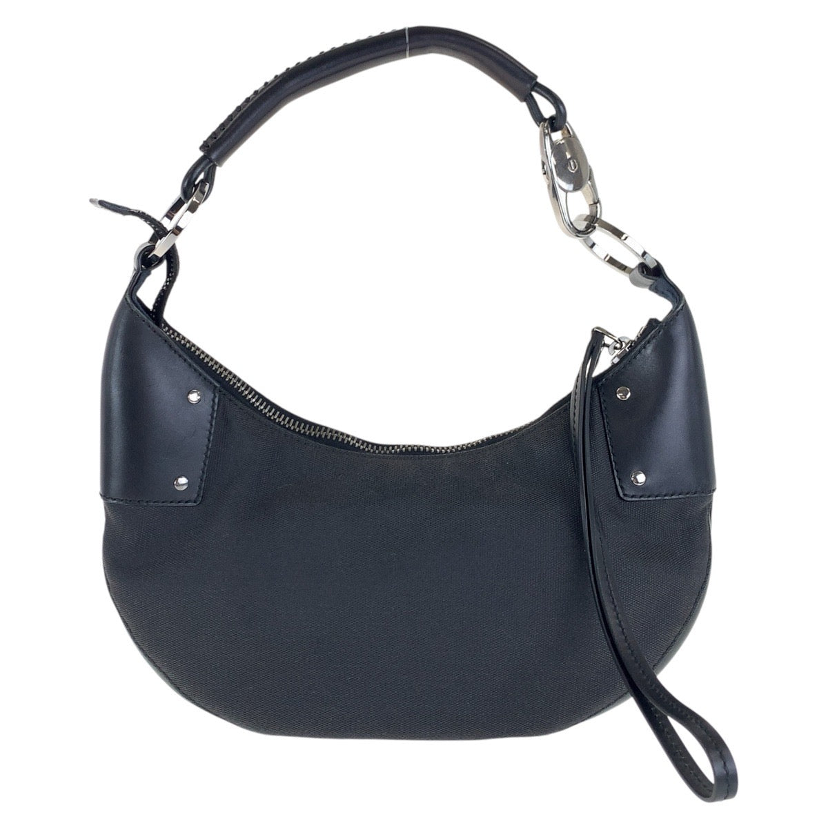 15580
GUCCI グッチ ホーボー ブラック 黒 シルバー金具 キャンバス / レザー 109208 ショルダーバッグ レディース A30