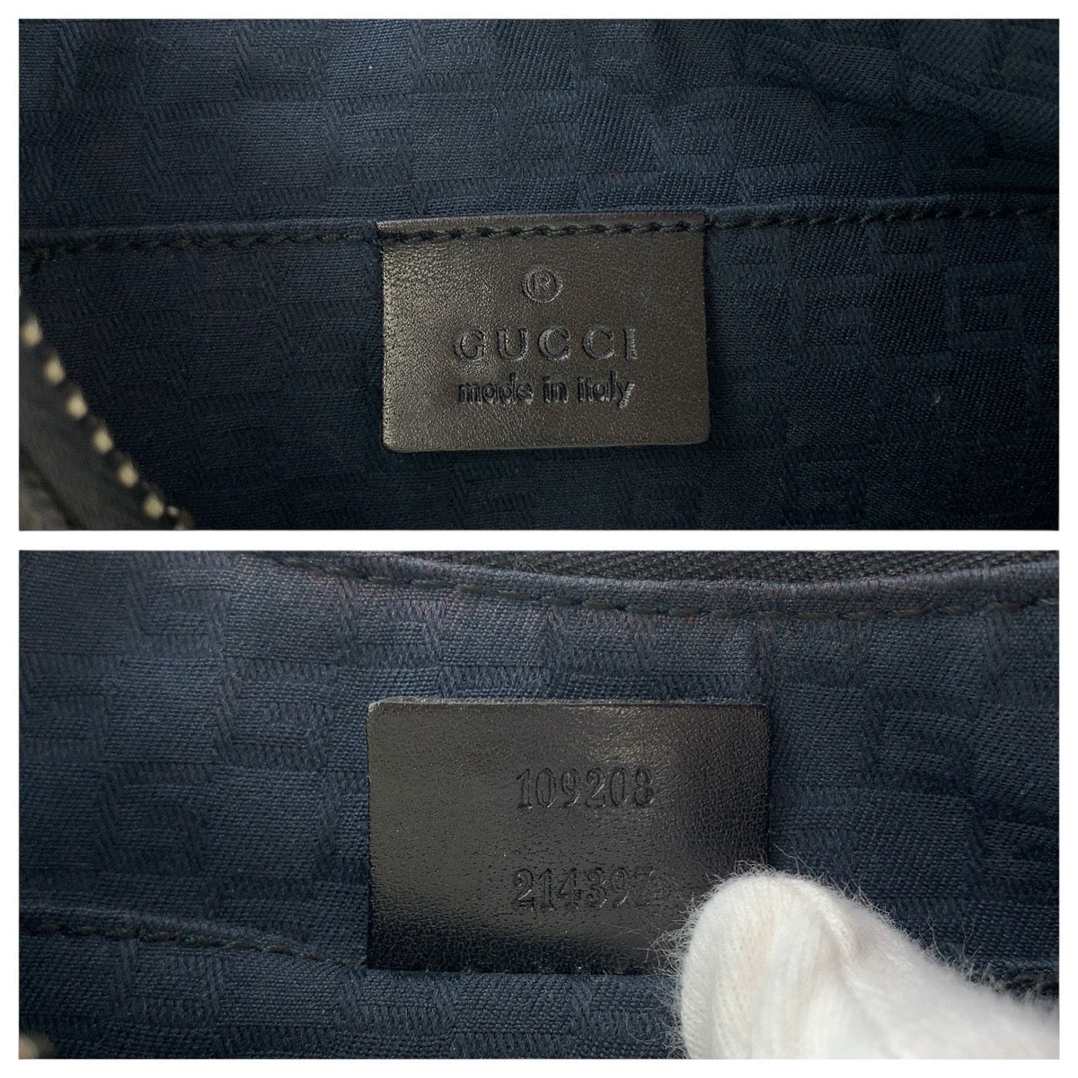 15580
GUCCI グッチ ホーボー ブラック 黒 シルバー金具 キャンバス / レザー 109208 ショルダーバッグ レディース A30