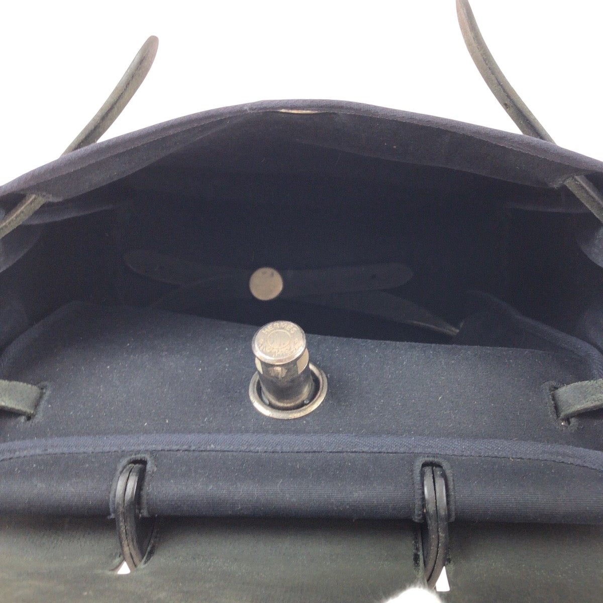 15583
HERMES エルメス エールバッグアドPM ブラック 黒 シルバー金具 キャンバス / レザー リュックサック バックパック ▫︎C刻印  レディース