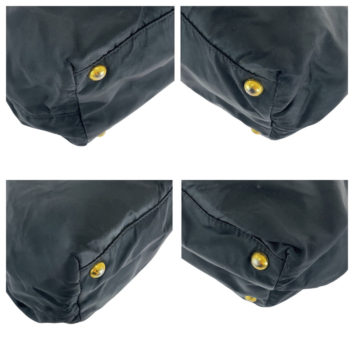 15587
PRADA プラダ テスート リボン ブラック 黒 ピンク ゴールド金具 ナイロン / レザー トートバッグ ハンドバッグ  レディース