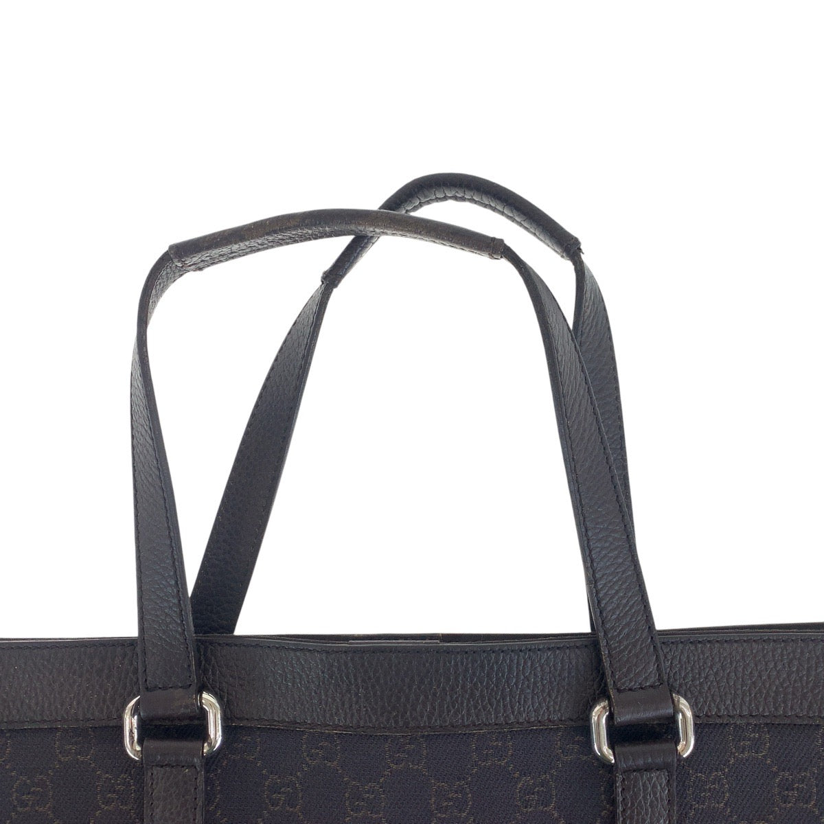 15588
GUCCI グッチ ブラウン シルバー金具 GGキャンバス / レザー 308410 トートバッグ ショルダーバッグ 男女兼用  レディース