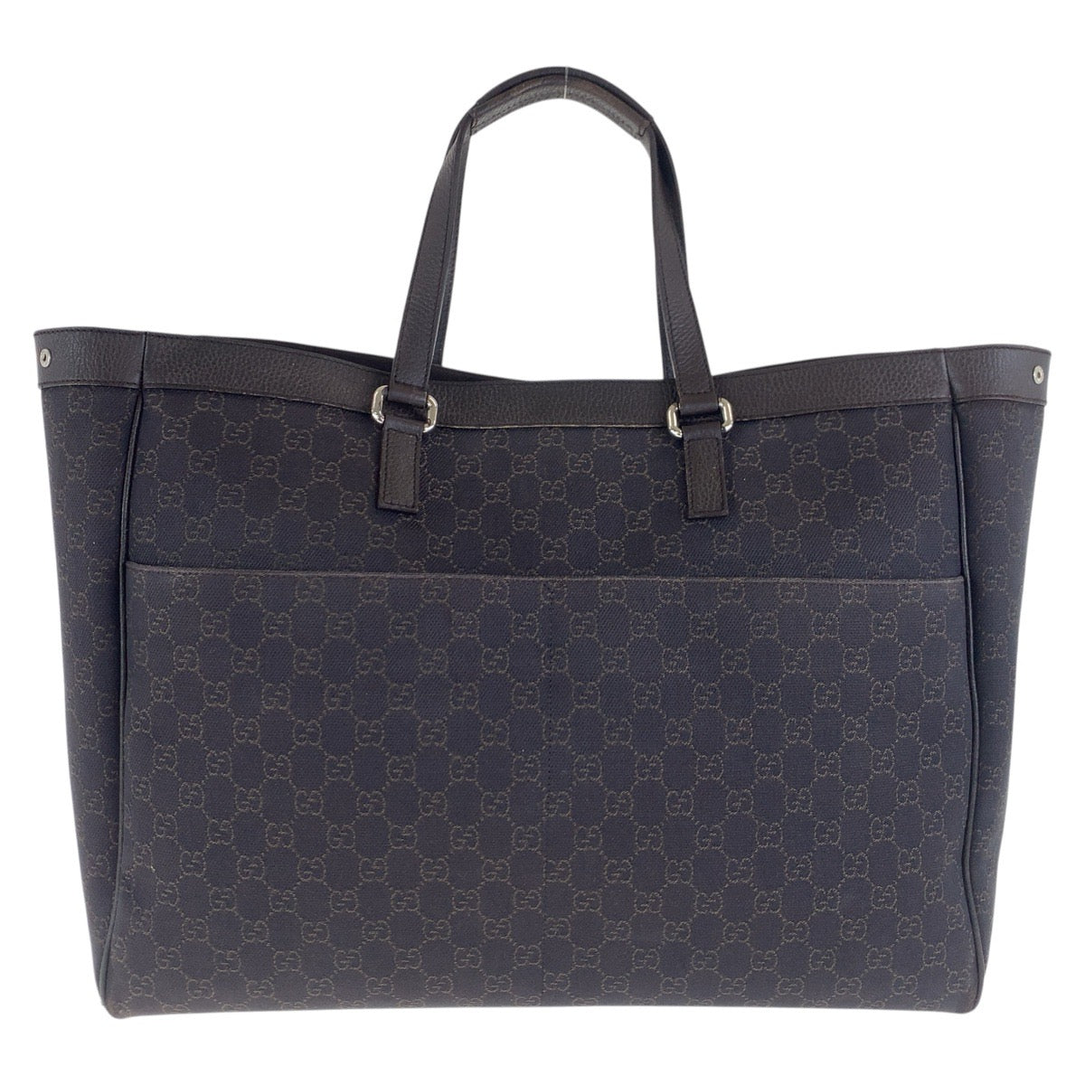 15588
GUCCI グッチ ブラウン シルバー金具 GGキャンバス / レザー 308410 トートバッグ ショルダーバッグ 男女兼用  レディース