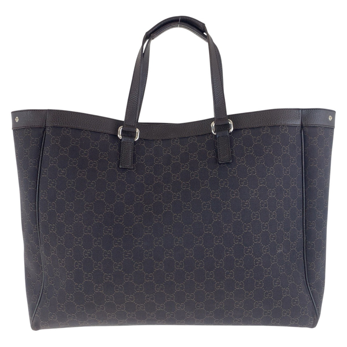 15588
GUCCI グッチ ブラウン シルバー金具 GGキャンバス / レザー 308410 トートバッグ ショルダーバッグ 男女兼用  レディース
