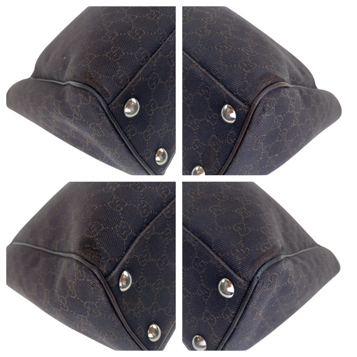 15588
GUCCI グッチ ブラウン シルバー金具 GGキャンバス / レザー 308410 トートバッグ ショルダーバッグ 男女兼用  レディース