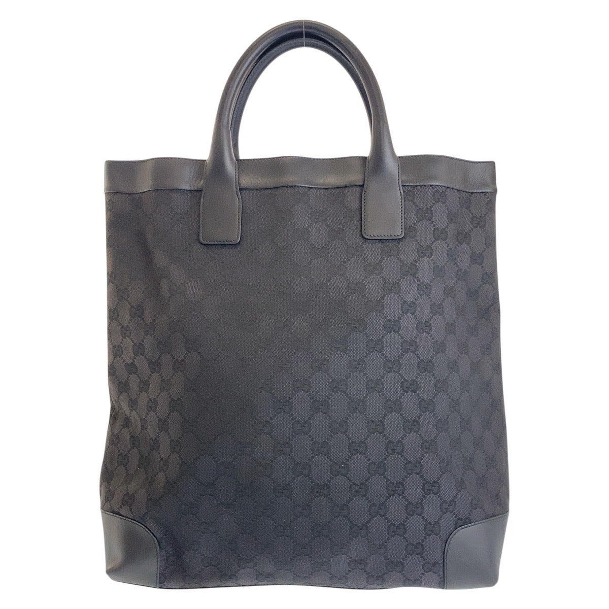 15590
GUCCI グッチ ブラック 黒 シルバー金具 GGキャンバス トートバッグ ハンドバッグ 男女兼用  レディース