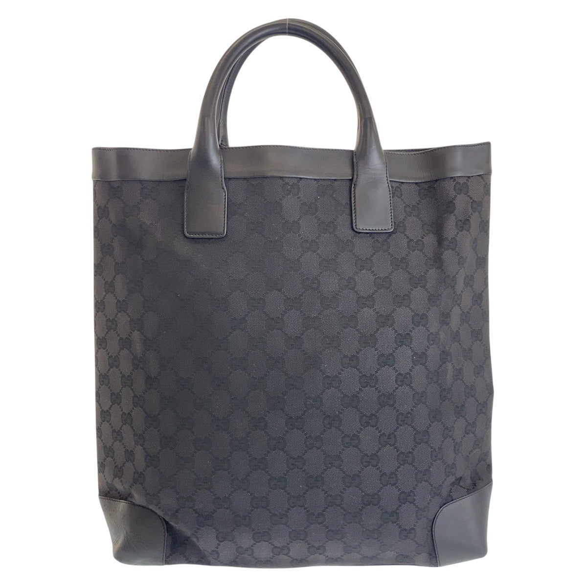 15590
GUCCI グッチ ブラック 黒 シルバー金具 GGキャンバス トートバッグ ハンドバッグ 男女兼用  レディース