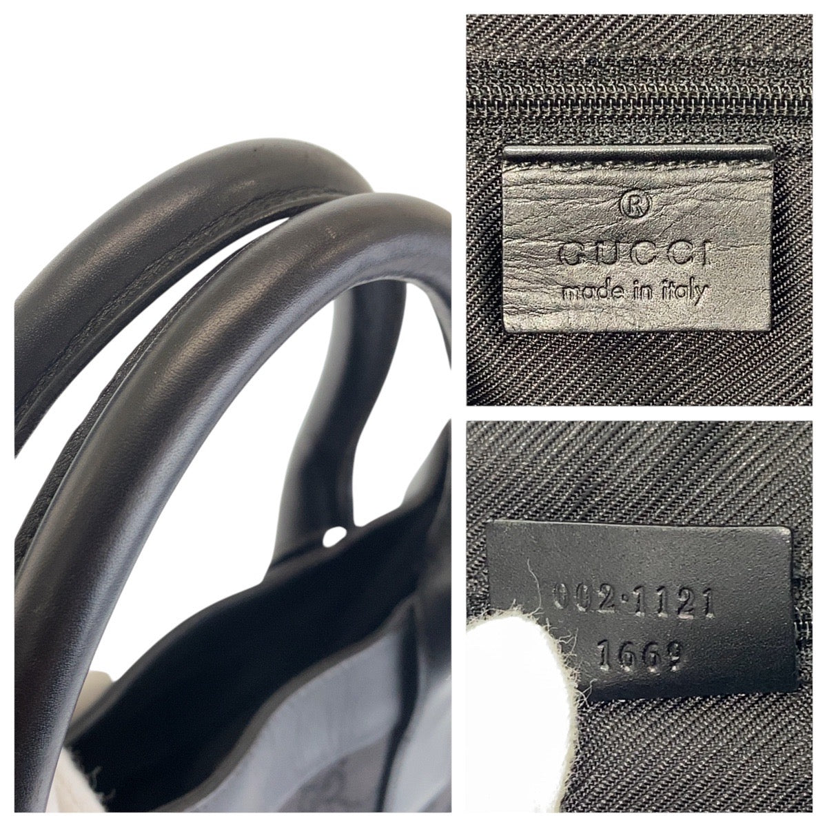 15590
GUCCI グッチ ブラック 黒 シルバー金具 GGキャンバス トートバッグ ハンドバッグ 男女兼用  レディース