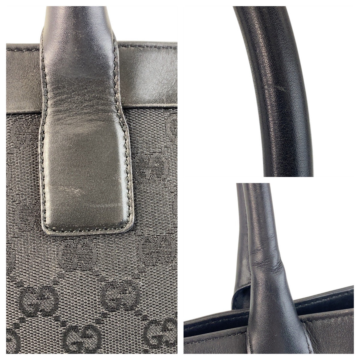 15591
GUCCI グッチ ブラック 黒 GGキャンバス / レザー 33890 トートバッグ ショルダーバッグ  レディース