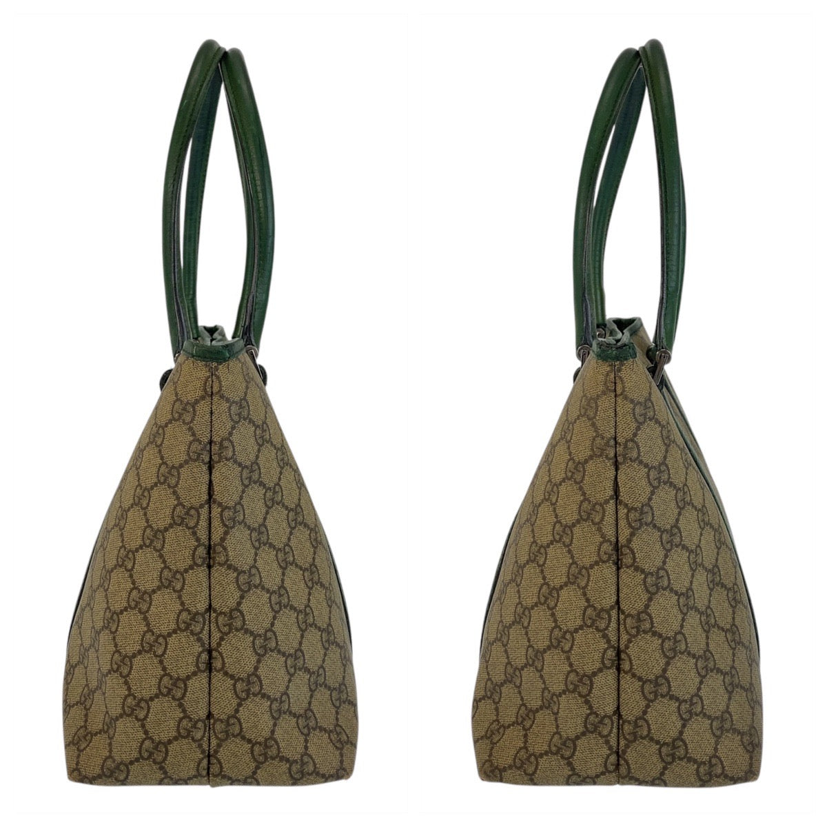 15592
GUCCI グッチ ベージュ グリーン GGスプリームキャンバス / レザー 114595 トートバッグ ショルダーバッグ  レディース