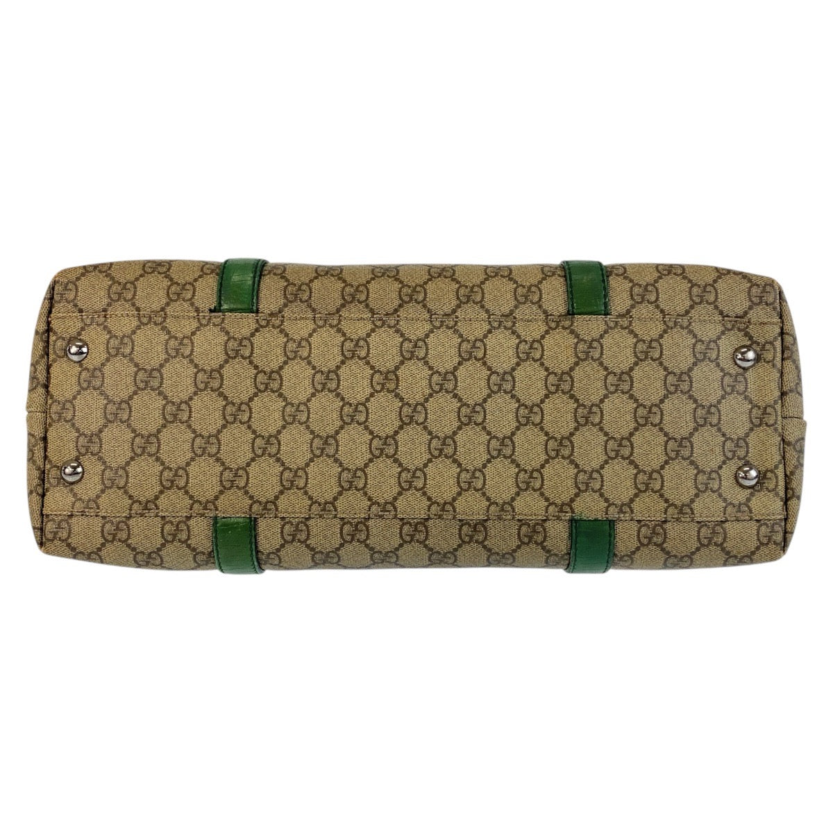 15592
GUCCI グッチ ベージュ グリーン GGスプリームキャンバス / レザー 114595 トートバッグ ショルダーバッグ  レディース
