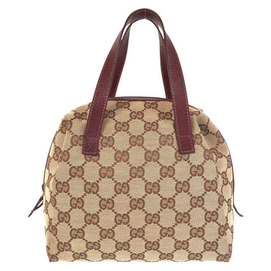 15593
GUCCI グッチ ベージュ ボルドー GGキャンバス / レザー 203437 ハンドバッグ  レディース