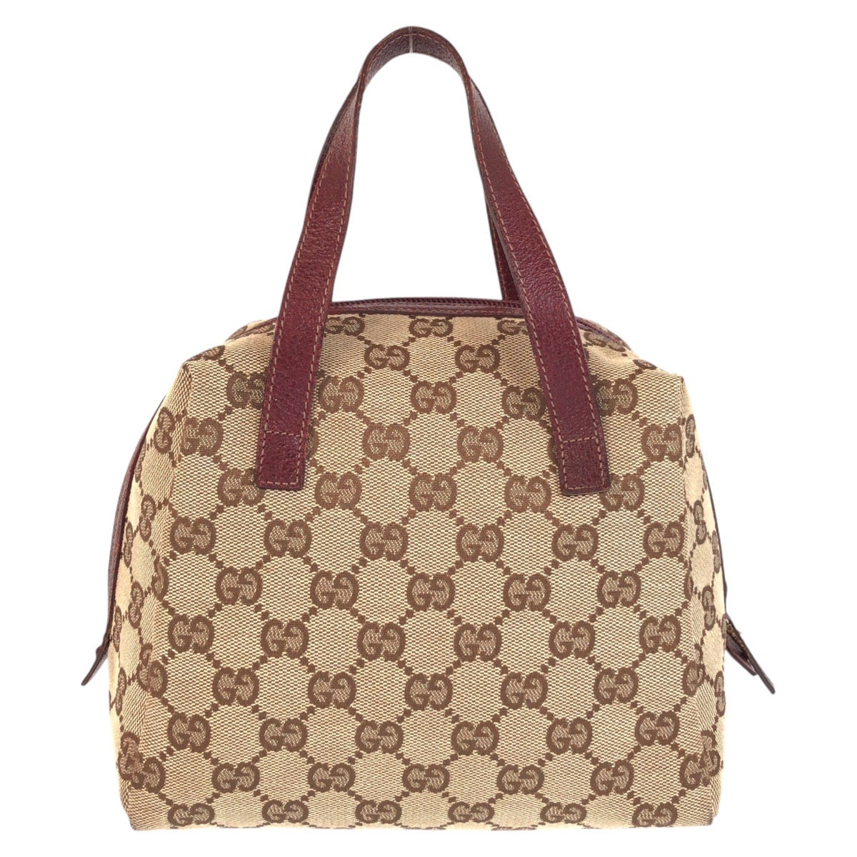 15593
GUCCI グッチ ベージュ ボルドー GGキャンバス / レザー 203437 ハンドバッグ  レディース
