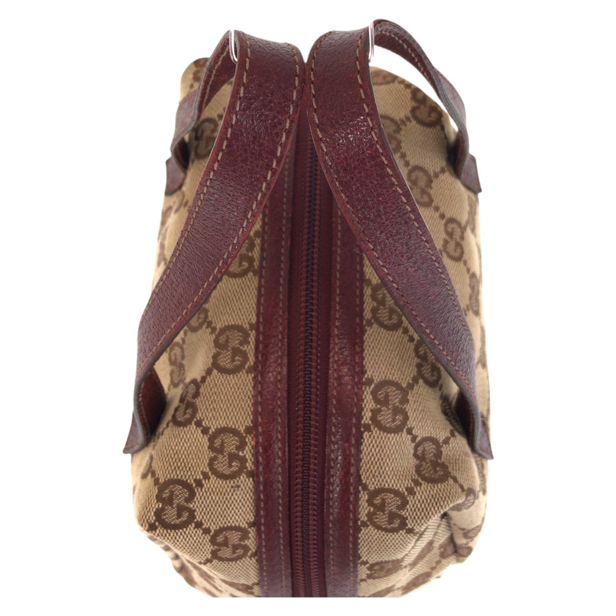 15593
GUCCI グッチ ベージュ ボルドー GGキャンバス / レザー 203437 ハンドバッグ  レディース