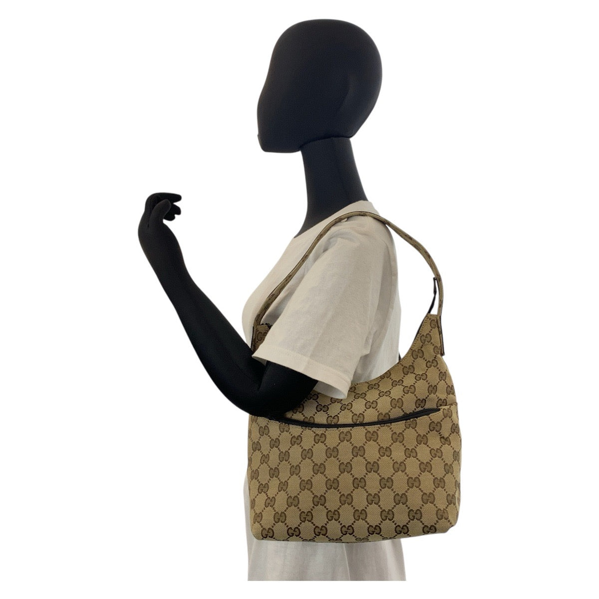 15594
GUCCI グッチ ベージュ ブラウン GGキャンバス 001 3386 ショルダーバッグ  レディース