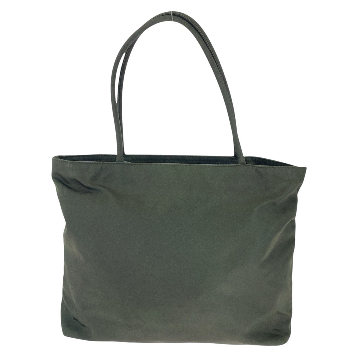 15596
PRADA プラダ テスート 三角ロゴプレート カーキ シルバー金具 ナイロン トートバッグ ショルダーバッグ  レディース