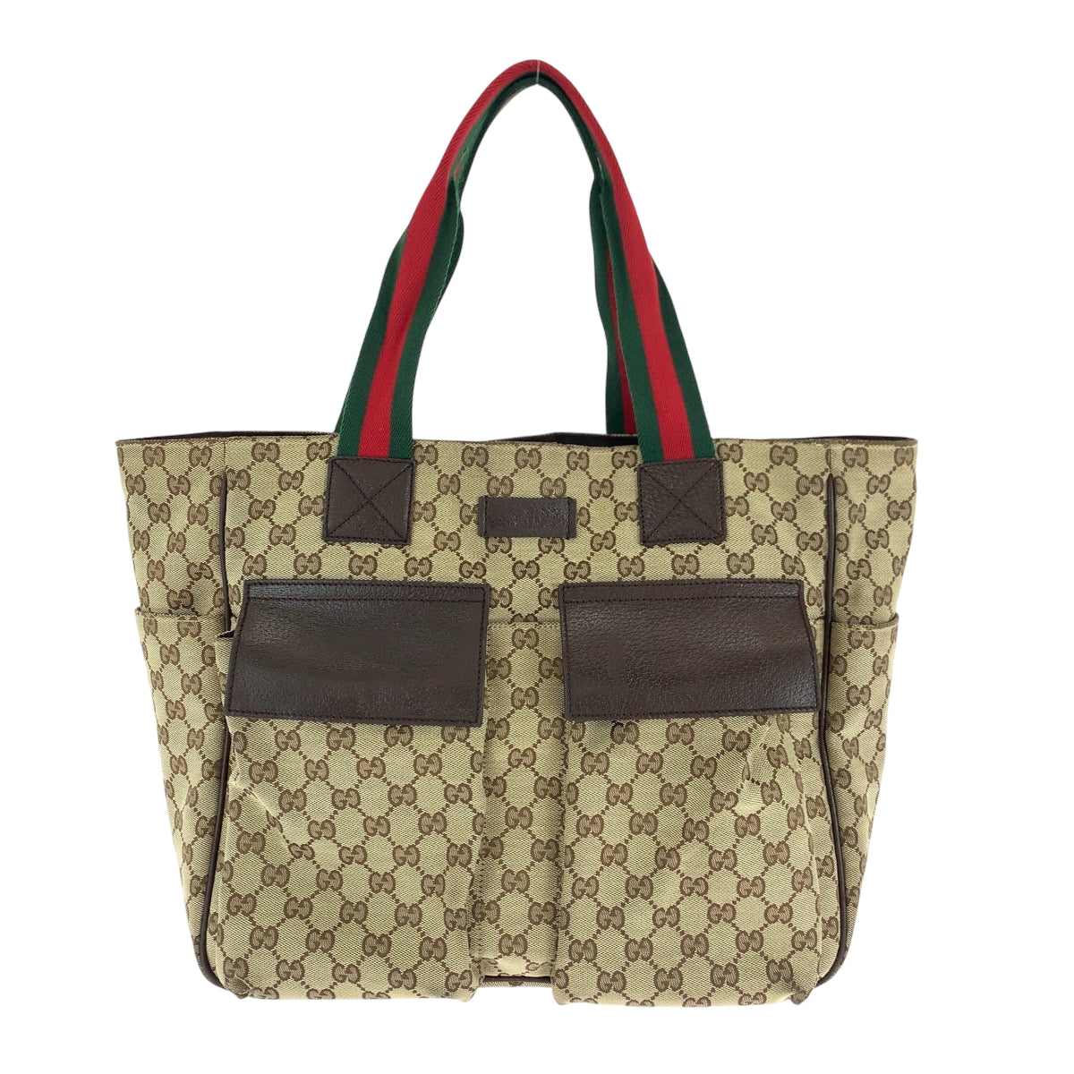 15597
GUCCI グッチ シェリーライン ブラウン ベージュ シルバー金具 GGキャンバス 161836 トートバッグ ショルダーバッグ 男女兼用  レディース