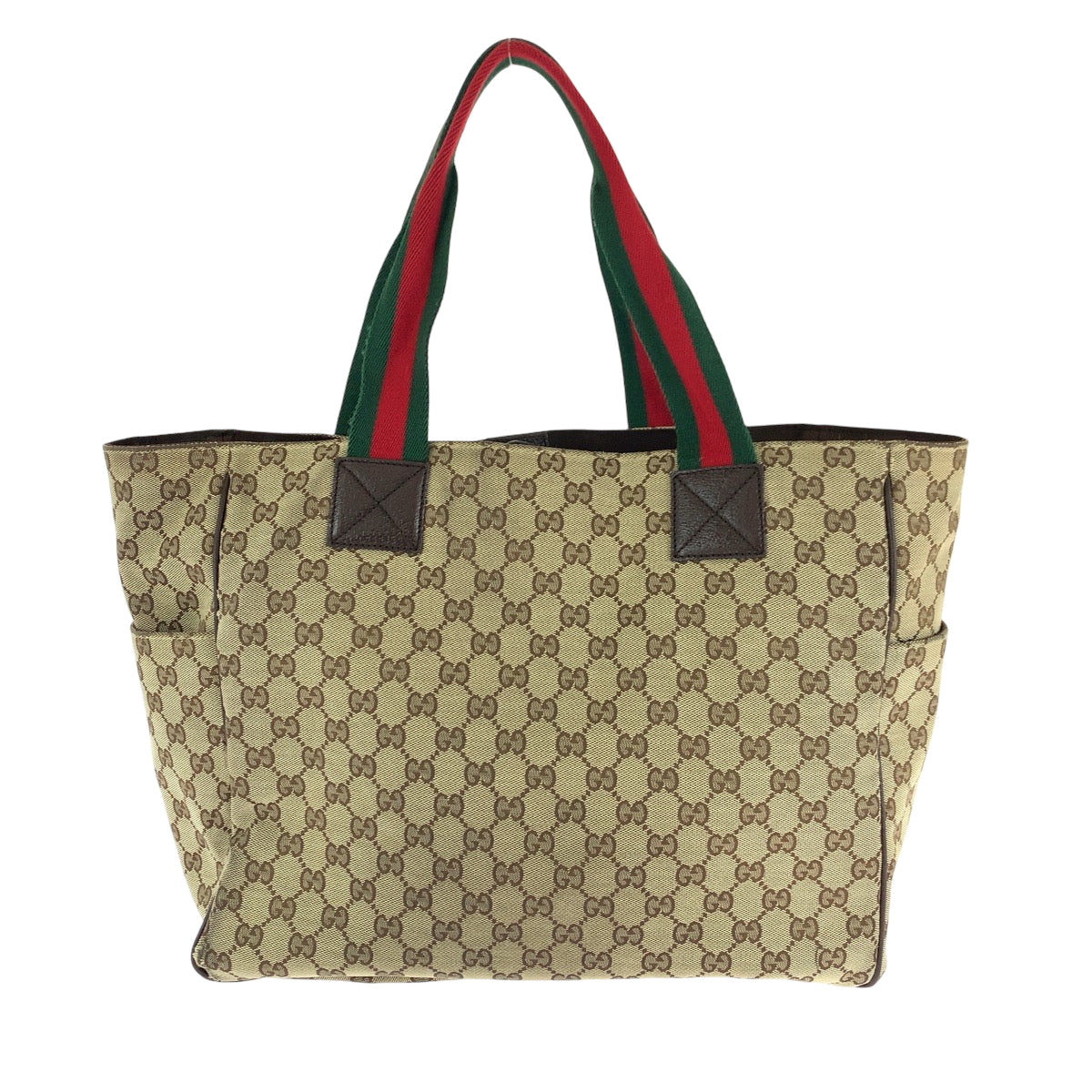 15597
GUCCI グッチ シェリーライン ブラウン ベージュ シルバー金具 GGキャンバス 161836 トートバッグ ショルダーバッグ 男女兼用  レディース