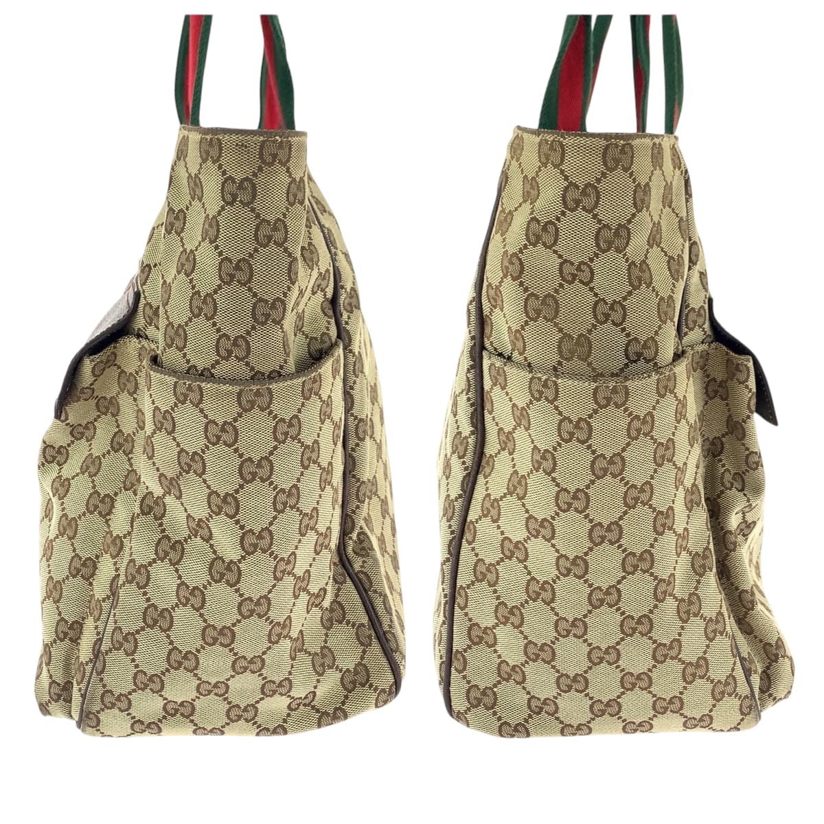 15597
GUCCI グッチ シェリーライン ブラウン ベージュ シルバー金具 GGキャンバス 161836 トートバッグ ショルダーバッグ 男女兼用  レディース
