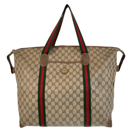 15599
GUCCI グッチ ヴィンテージ オールドグッチ シェリーライン インターロッキング ブラウン ゴールド金具 GGスプリームキャンバス / レザー 012 39 6211 ボストンバッグ 男女兼用  レディース