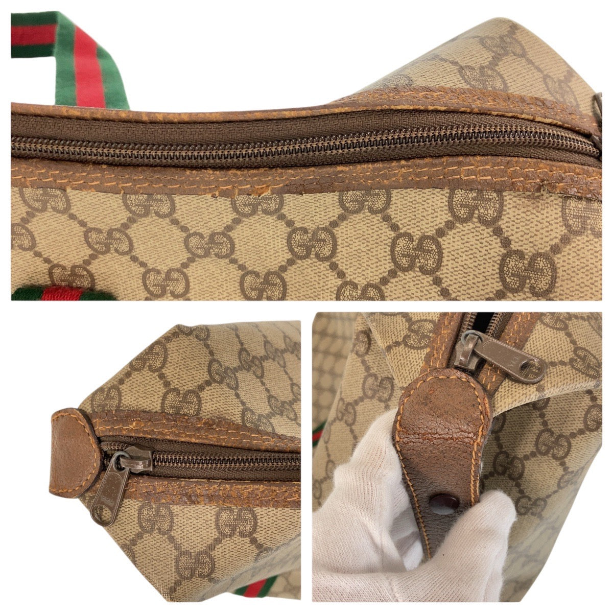 15599
GUCCI グッチ ヴィンテージ オールドグッチ シェリーライン インターロッキング ブラウン ゴールド金具 GGスプリームキャンバス / レザー 012 39 6211 ボストンバッグ 男女兼用  レディース