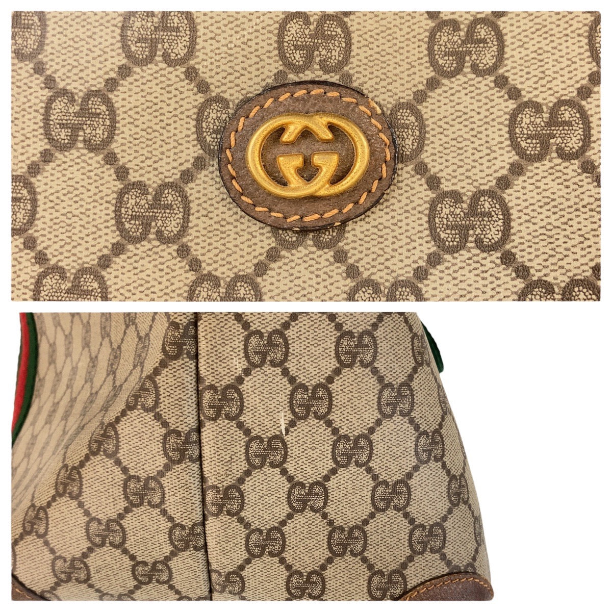 15599
GUCCI グッチ ヴィンテージ オールドグッチ シェリーライン インターロッキング ブラウン ゴールド金具 GGスプリームキャンバス / レザー 012 39 6211 ボストンバッグ 男女兼用  レディース