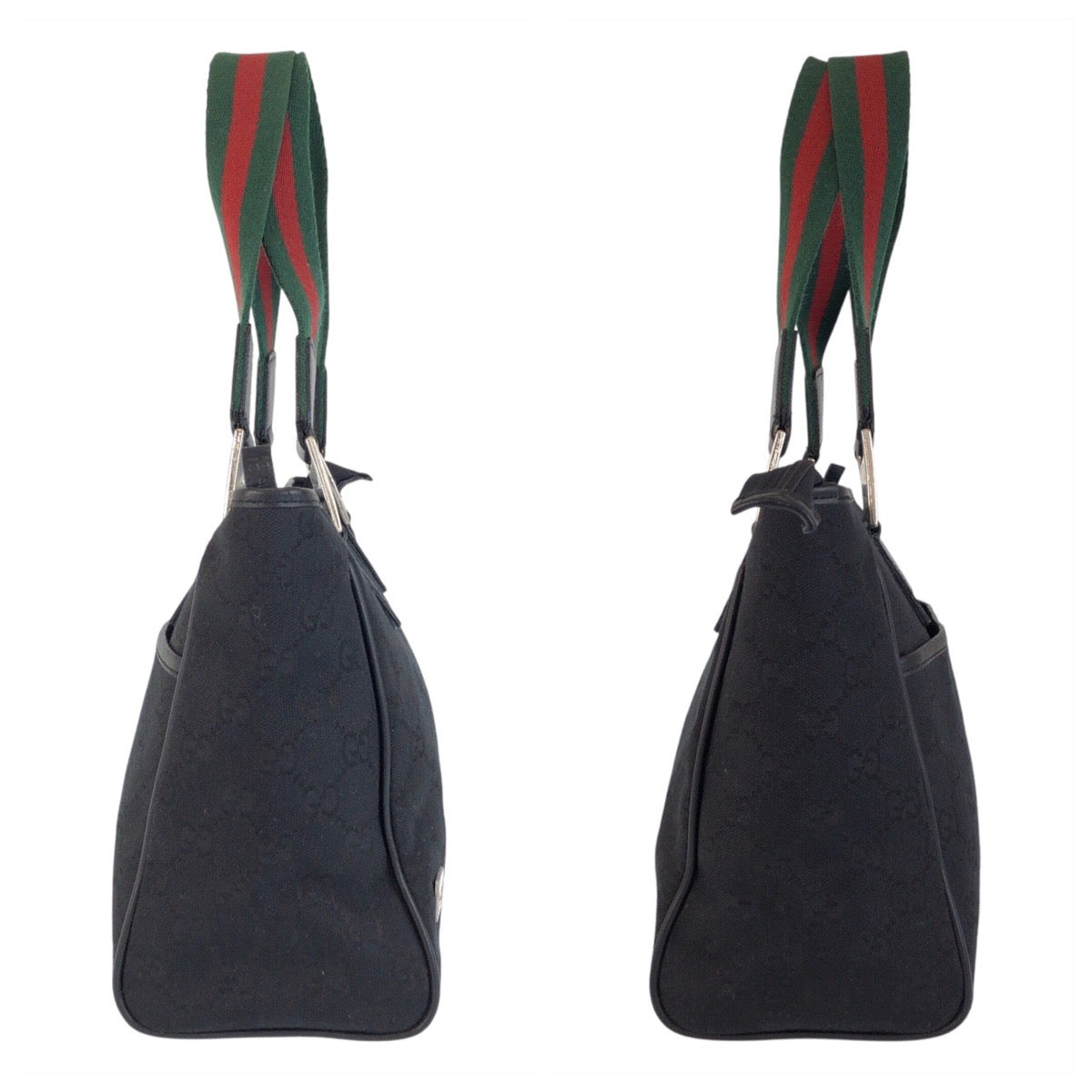 15600
GUCCI グッチ シェリーライン ブラック 黒 GGキャンバス / レザー トートバッグ ショルダーバッグ  レディース