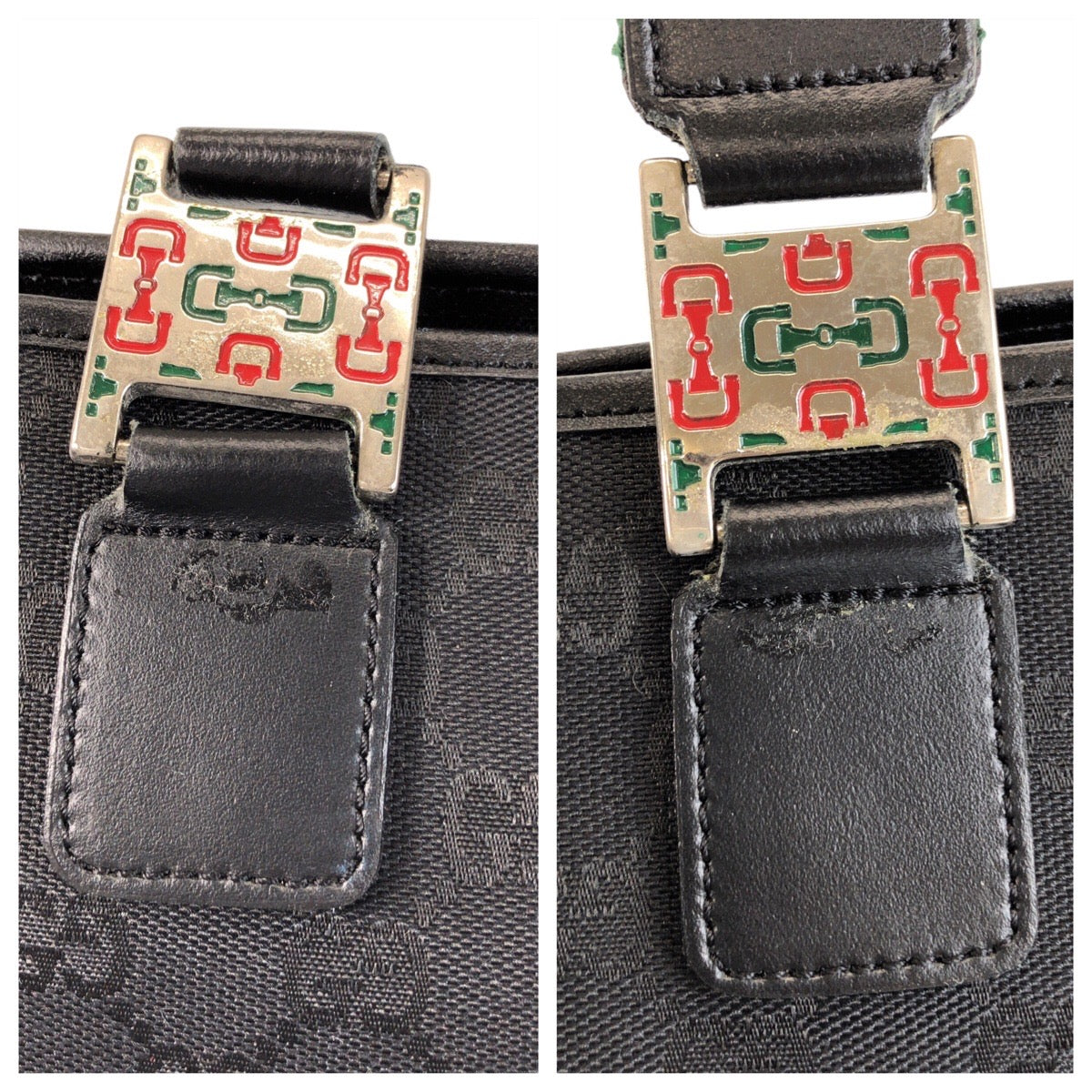 15600
GUCCI グッチ シェリーライン ブラック 黒 GGキャンバス / レザー トートバッグ ショルダーバッグ  レディース