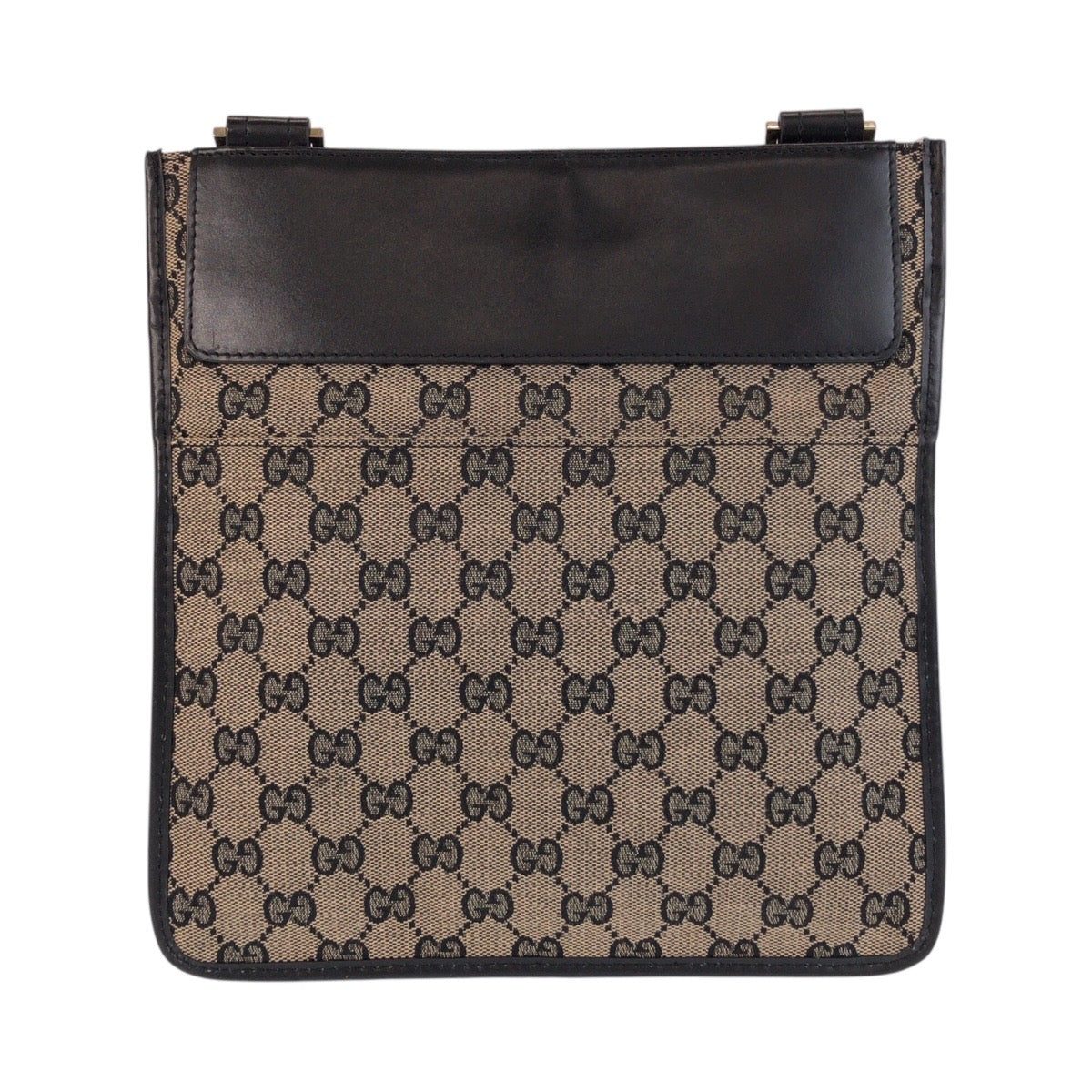 15601
GUCCI グッチ ベージュブラック GGキャンバス / レザー 019 0348 ショルダーバッグ ポシェット  レディース ABP27