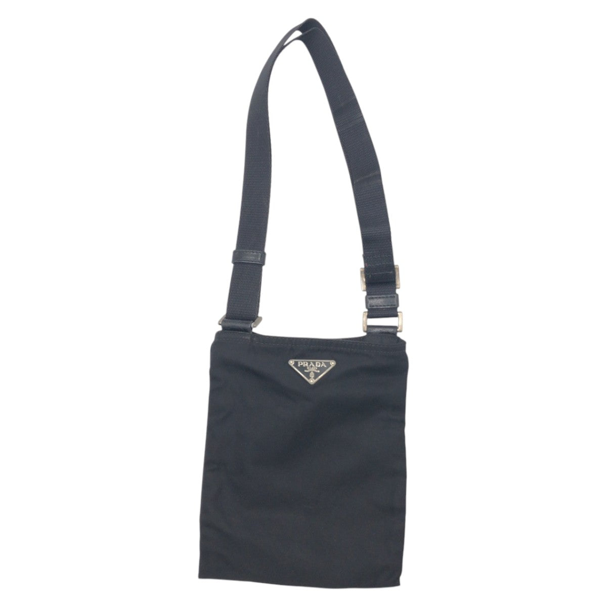 15603
PRADA プラダ テスート 三角ロゴ ブラック 黒 ナイロン ショルダーバック 男女兼用  メンズ AB29