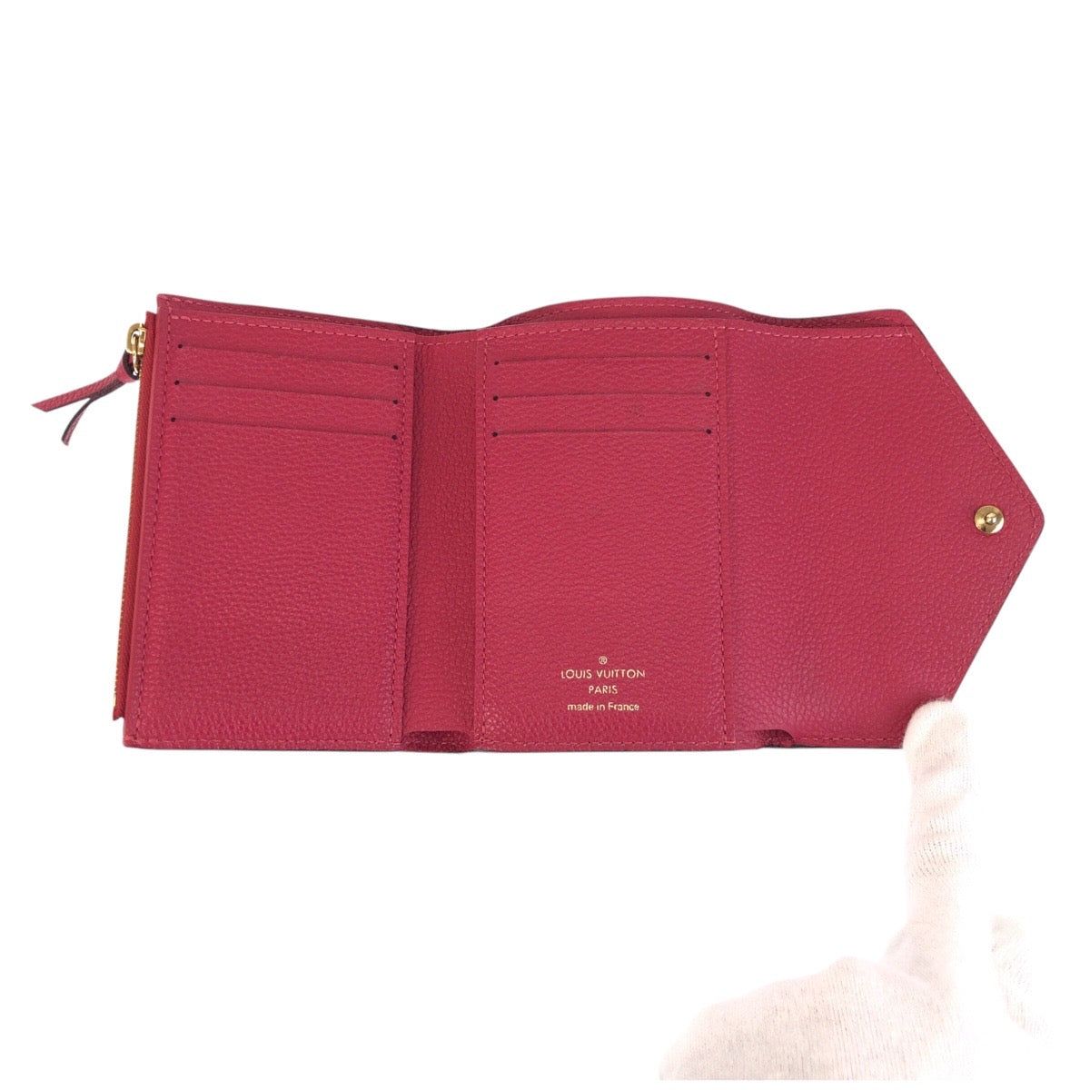 15606
LOUIS VUITTON ルイヴィトン アンプラント モノグラム ポルトフォイユ ヴィクトリーヌ ピンク ゴールド金具 レザー M64061 折財布 コンパクトウォレット  レディース