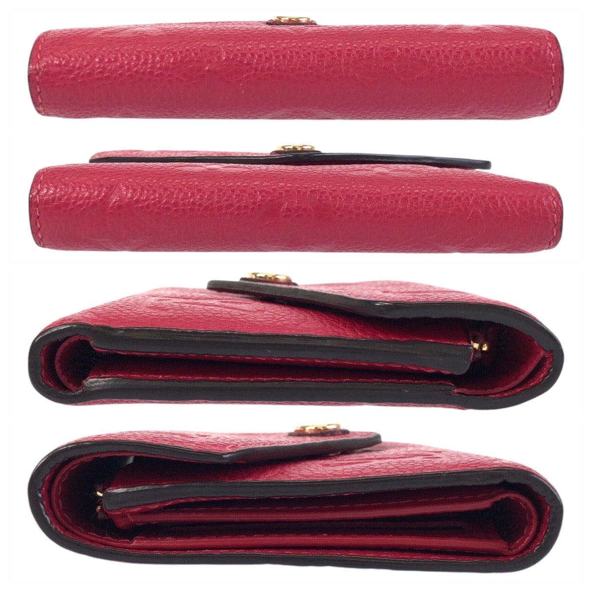 15606
LOUIS VUITTON ルイヴィトン アンプラント モノグラム ポルトフォイユ ヴィクトリーヌ ピンク ゴールド金具 レザー M64061 折財布 コンパクトウォレット  レディース