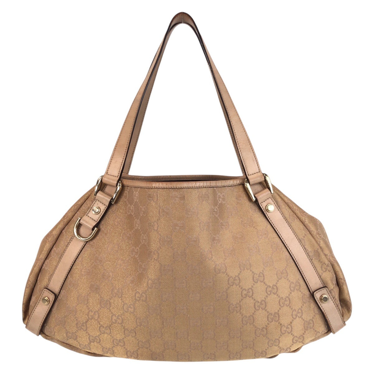 15610
GUCCI グッチ アビー ベージュ ゴールド金具 GGキャンバス / レザー 130736 トートバッグ ショルダーバッグ  レディース AB25