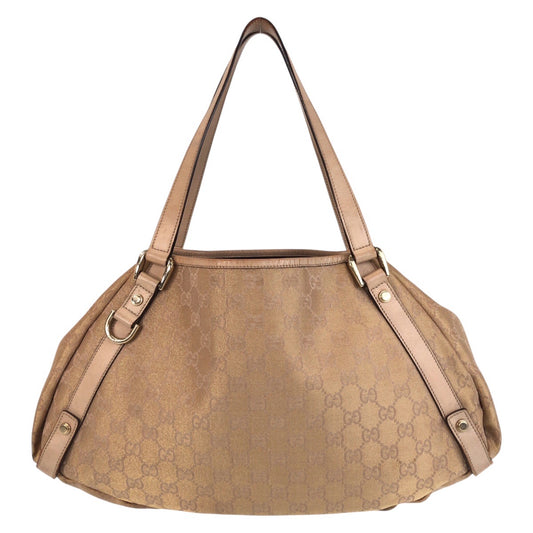 15610
GUCCI グッチ アビー ベージュ ゴールド金具 GGキャンバス / レザー 130736 トートバッグ ショルダーバッグ  レディース AB25