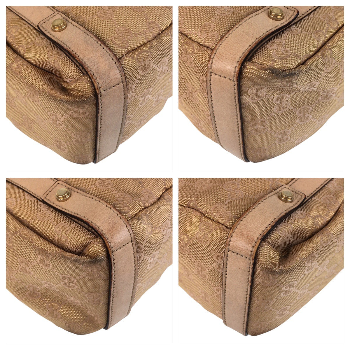 15610
GUCCI グッチ アビー ベージュ ゴールド金具 GGキャンバス / レザー 130736 トートバッグ ショルダーバッグ  レディース AB25