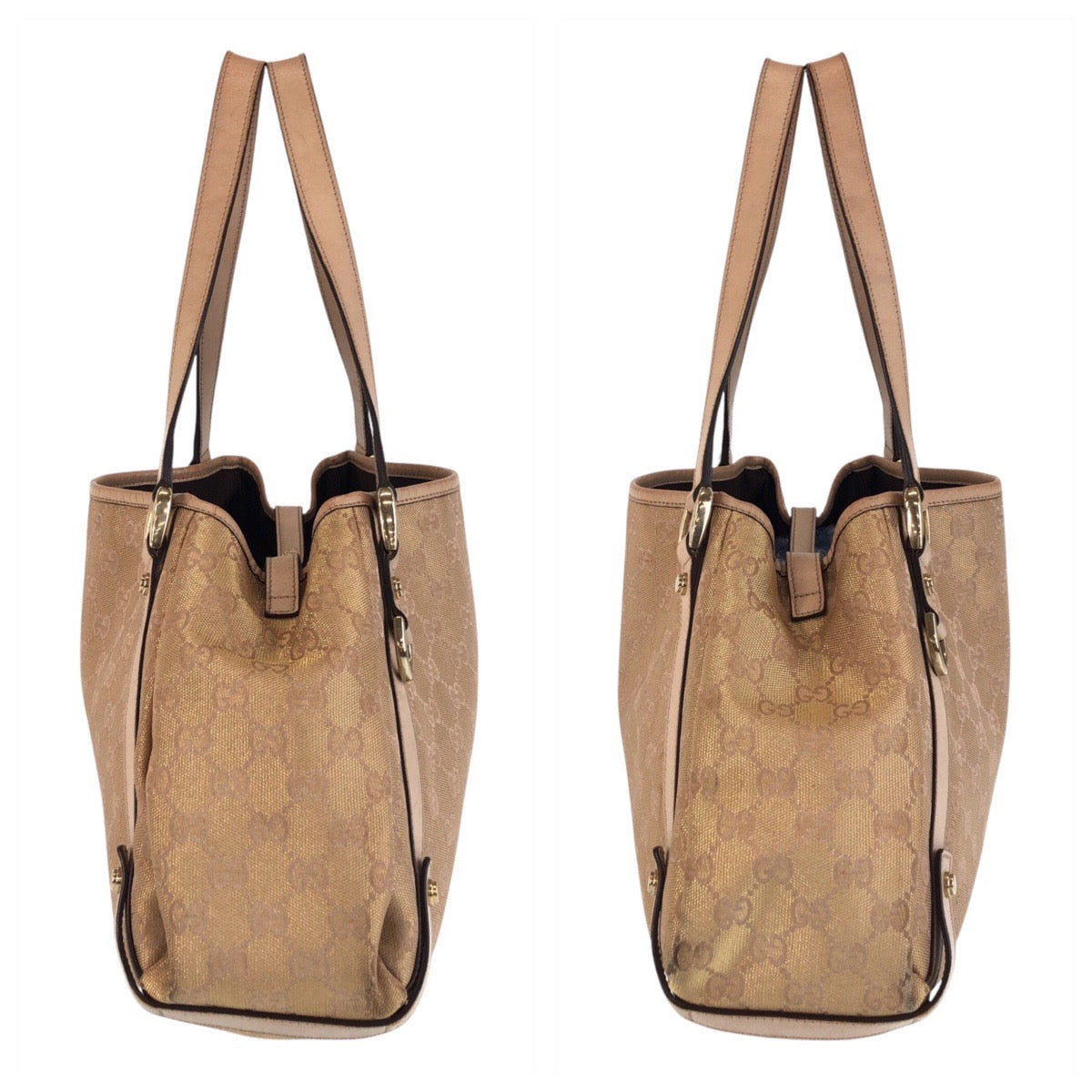 15610
GUCCI グッチ アビー ベージュ ゴールド金具 GGキャンバス / レザー 130736 トートバッグ ショルダーバッグ  レディース AB25