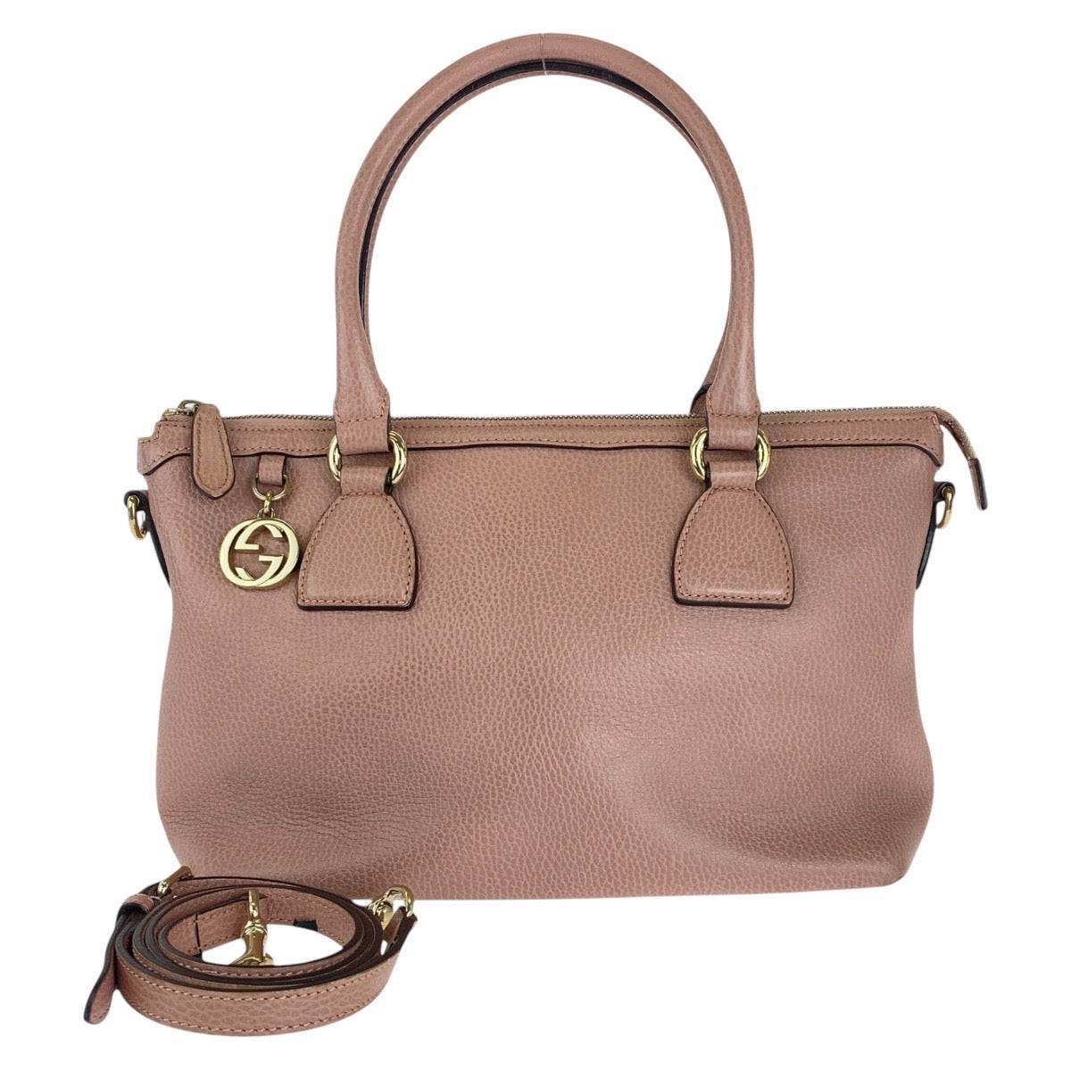 15614
GUCCI グッチ GGマーモント ピンク ゴールド金具 レザー 449659 トートバッグ ショルダーバッグ 2way  レディース AB38