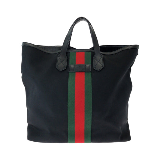 15615
GUCCI グッチ シェリーライン ブラック レッド グリーン シルバー金具 キャンバス 387105 バックパック リュックサック トートバッグ 2way  メンズ