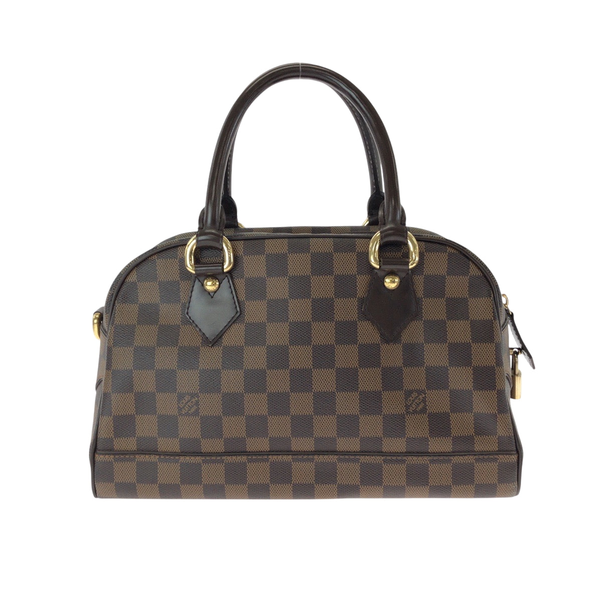 15616
LOUIS VUITTON ルイヴィトン ダミエ エベヌ ドゥオモ ブラウンゴールド金具 PVC N60008 ボストンバッグ ハンドバッグ  レディース